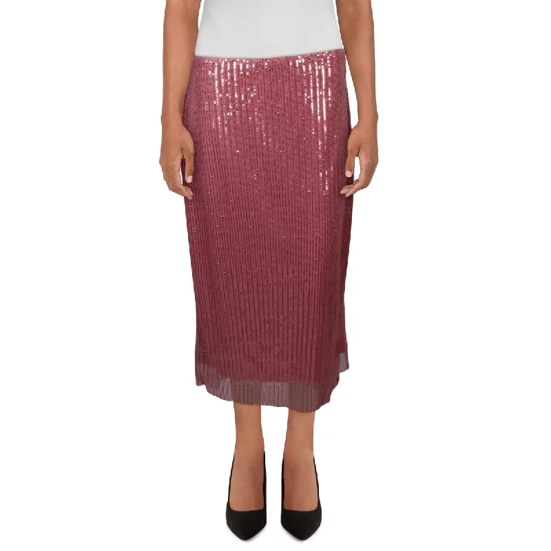 Walter Baker Womens Plus Sequined Party Midi Skirt leather skirt bold