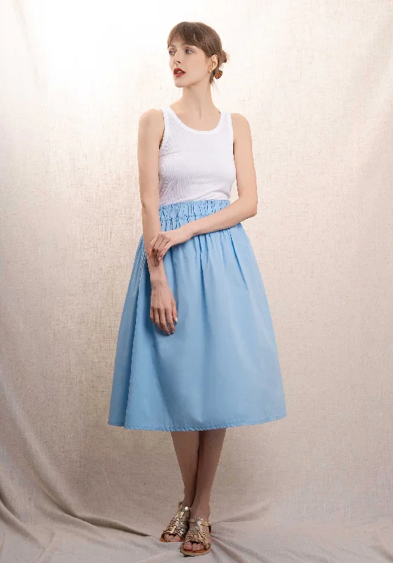 Skirt 6018 Sky-Blue wool skirt sturdy