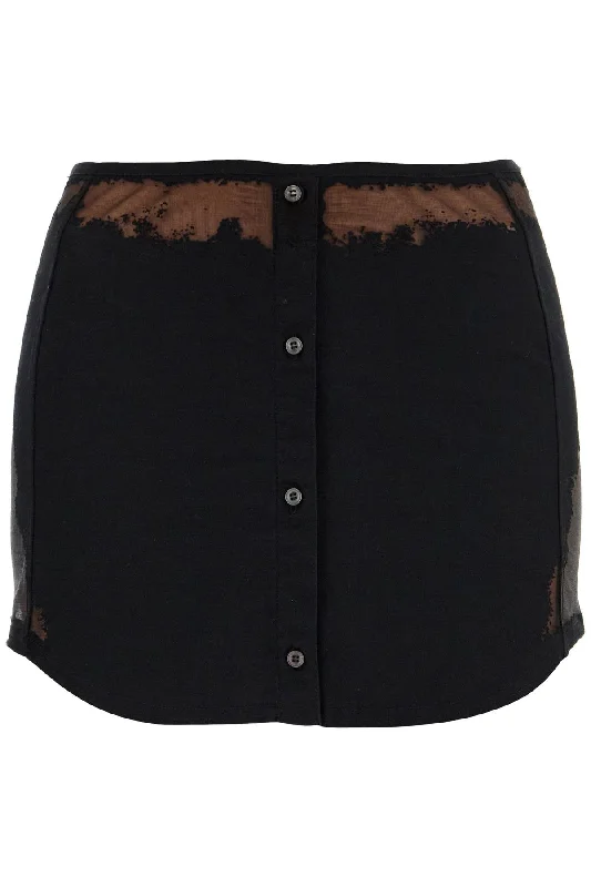 mini skirt o-mal A17071 0SHAY DEEP/BLACK leather skirt modern