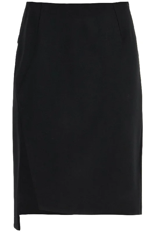 asymmetric midi skirt 1015704 1A04649 BLACK tiered skirt playful