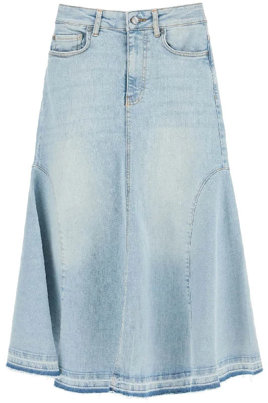 flared denim skirt. J1474 TINT WASH velvet skirt rich