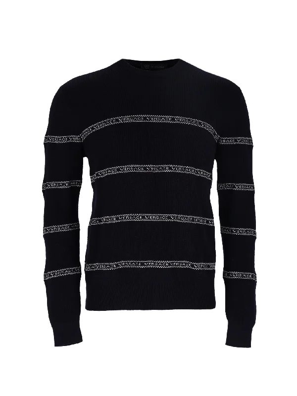 logo-stripe sweater Tailored Straight A-Line