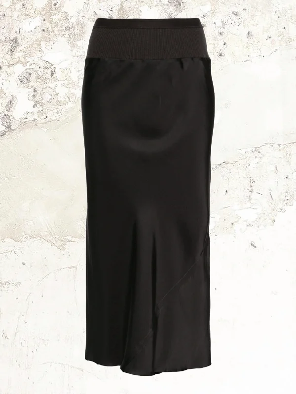 RICK OWENS Bias cut midi skirt cotton skirt soft