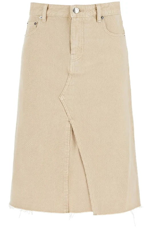 denim trapeze skirt with 160596 KHAKI wool skirt warm