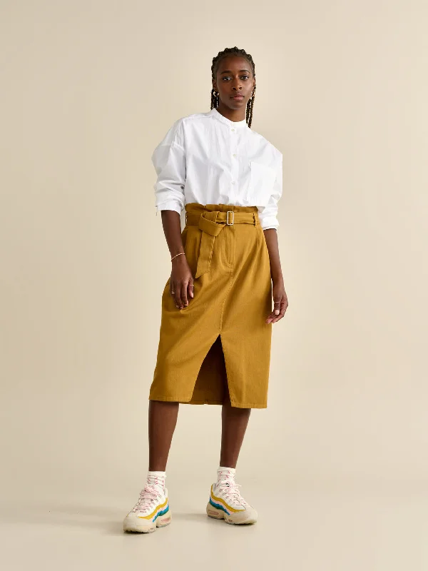 Skirt Lore P1457 Tobacco linen skirt natural