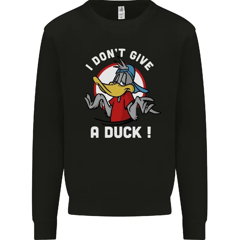 I Don't Give a Duck Funny Offensive Joke Rude Mens Sweatshirt Jumper Hoodie Dress Longline Feminine