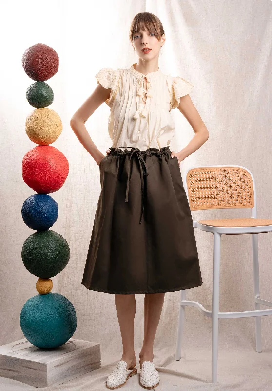 Skirt 3-acc- Coulisse Twi07 61-Khaki tiered skirt playful