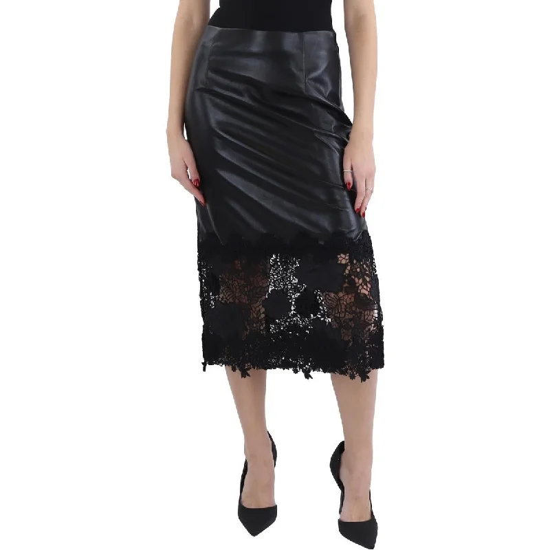 Generation Love Womens Midi Lace Pencil Skirt high slit skirt