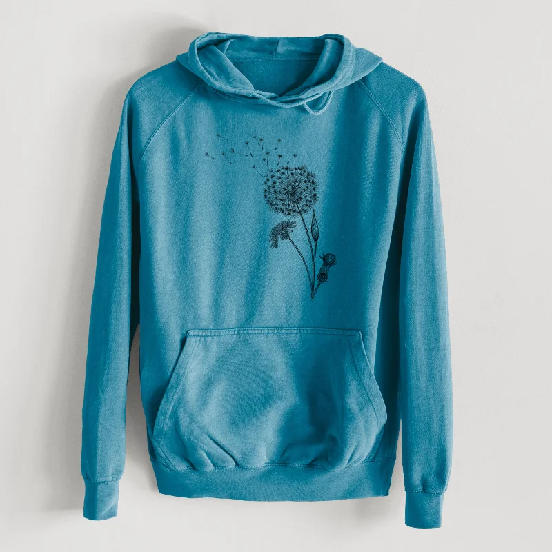 Common Dandelion - Taraxacum officinale  - Mid-Weight Unisex Vintage 100% Cotton Hoodie Hoodie with Patch Decorative Personalized