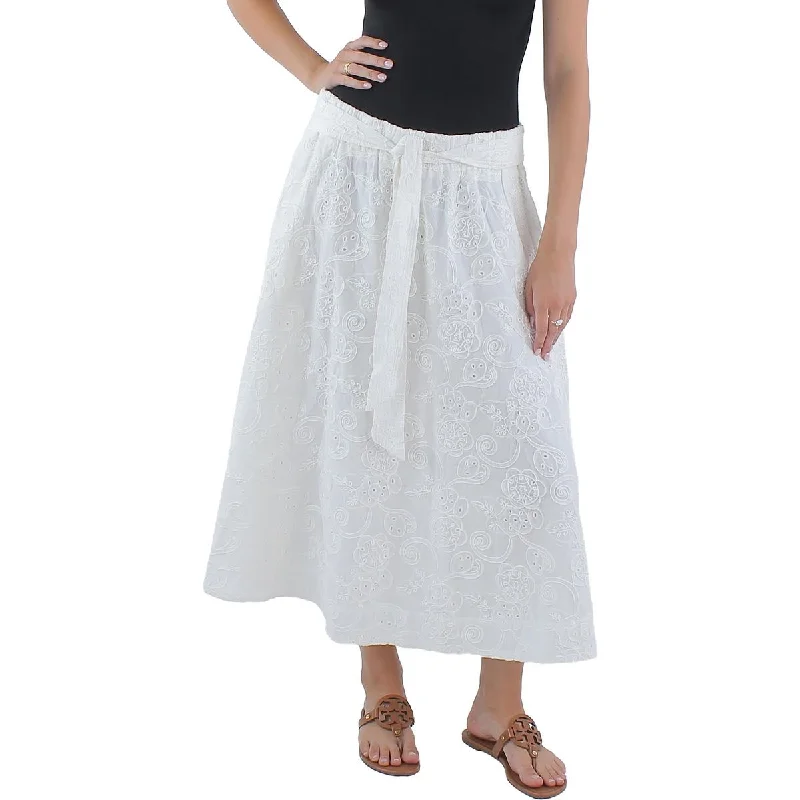 Elie Tahari Womens Eyelet Long Maxi Skirt cashmere skirt soft