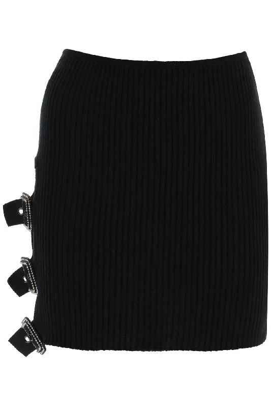 mini ribbed knit skirt in nine words 02SSKNS302 02079 BLACK relaxed fit skirt