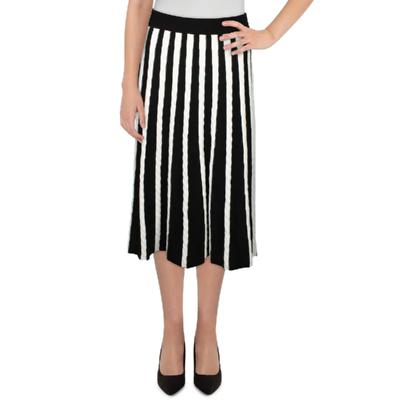 YAL New York Womens Striped Long Midi Skirt cashmere skirt rich