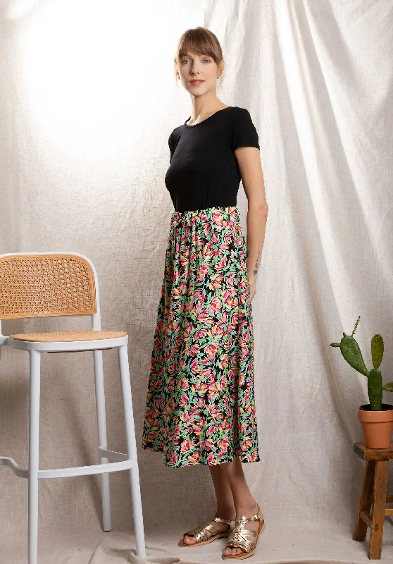 Skirt Ilda Fleurs-Jaunes boho skirt vibe