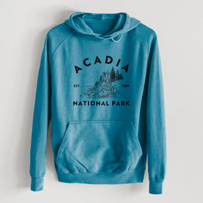 Acadia National Park  - Mid-Weight Unisex Vintage 100% Cotton Hoodie Hoodie Jacket Zipper Layering