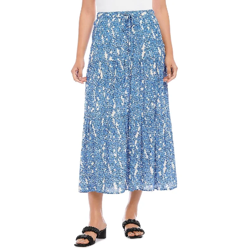 Karen Kane Womens Tiered Long A-Line Skirt chiffon skirt flowing