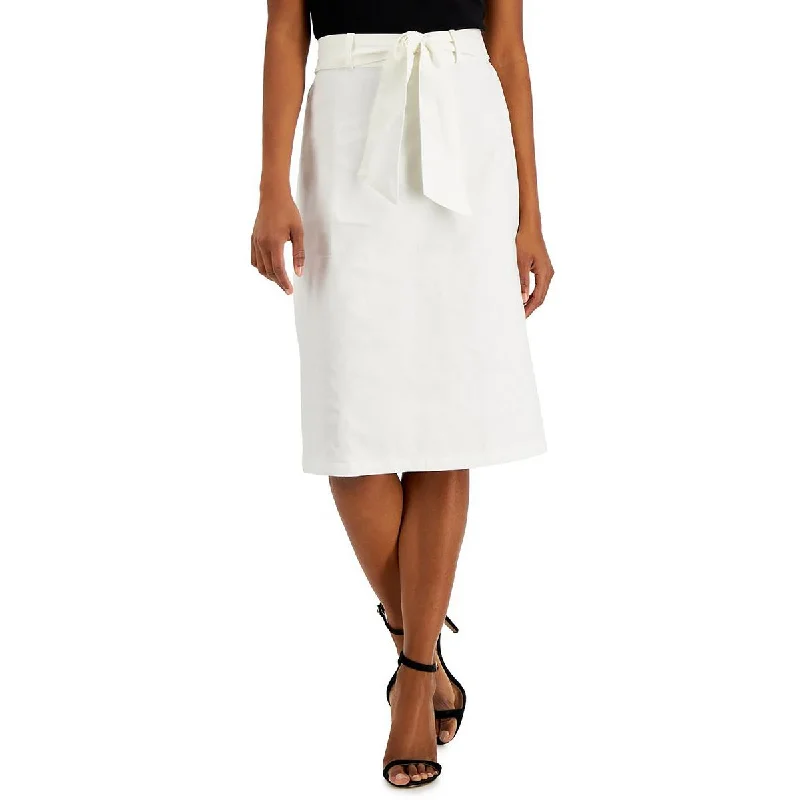 Anne Klein Womens Linen Blend Knee-Length A-Line Skirt silk skirt elegant