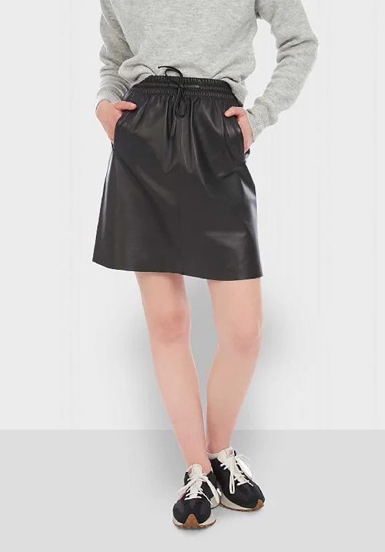 Skirt Alba 0501-Black velvet skirt plush