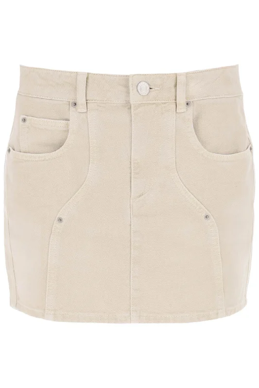 Isabel marant etoile vesna denim mini skirt JU0095FB B1H02E ECRU a-line skirt cut