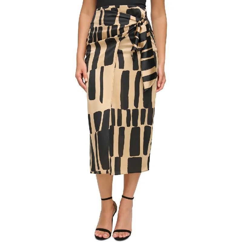 Donna Karan Womens Fau-Wrap  Wrap Skirt midi skirt versatile