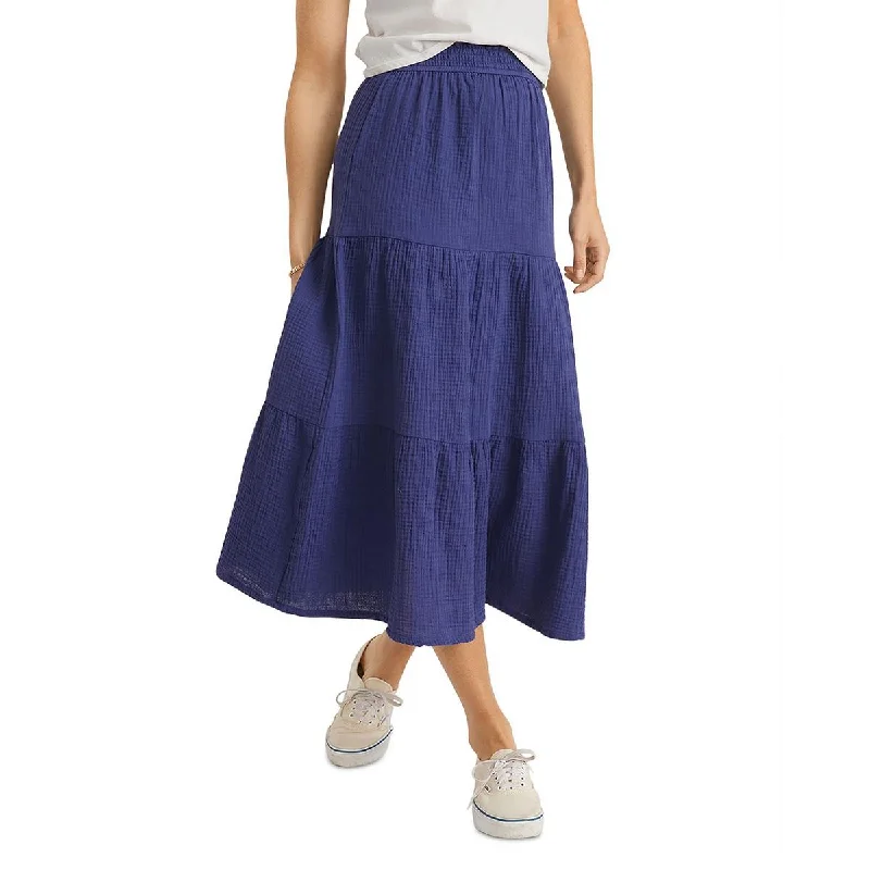 Marine Layer Womens Smocked Tiered Maxi Skirt chiffon skirt floaty