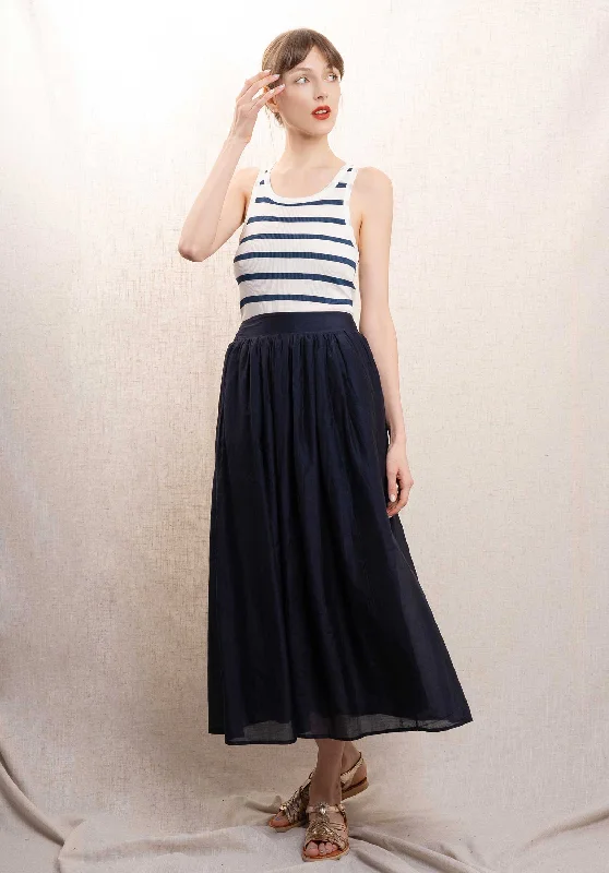 Skirt Raquel-cs Navy chiffon skirt floaty