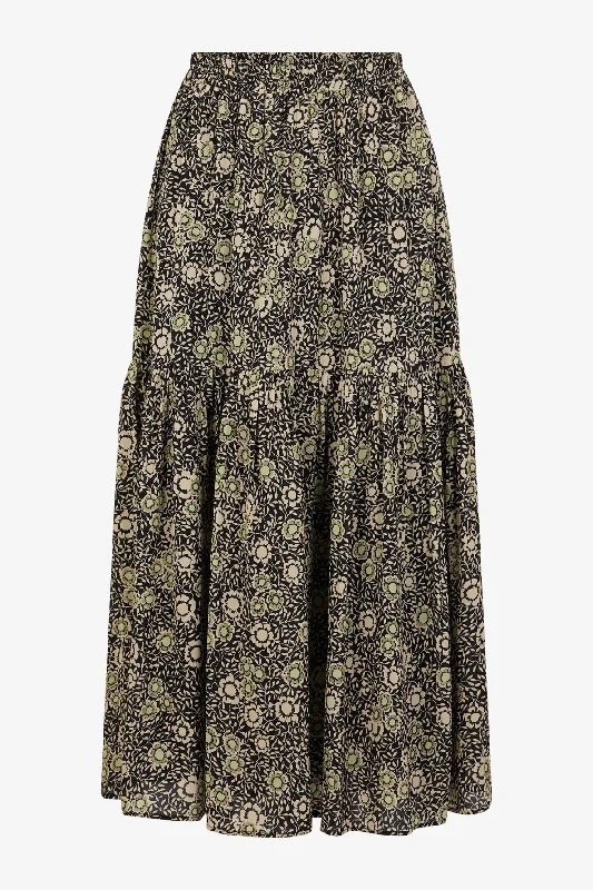 Skirt Damya Daj30a318 Khaki-Green midi skirt versatile