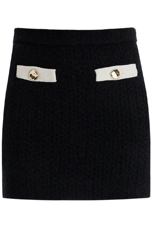 alpaca knit mini skirt AW24 074SK B BLACK cashmere skirt rich