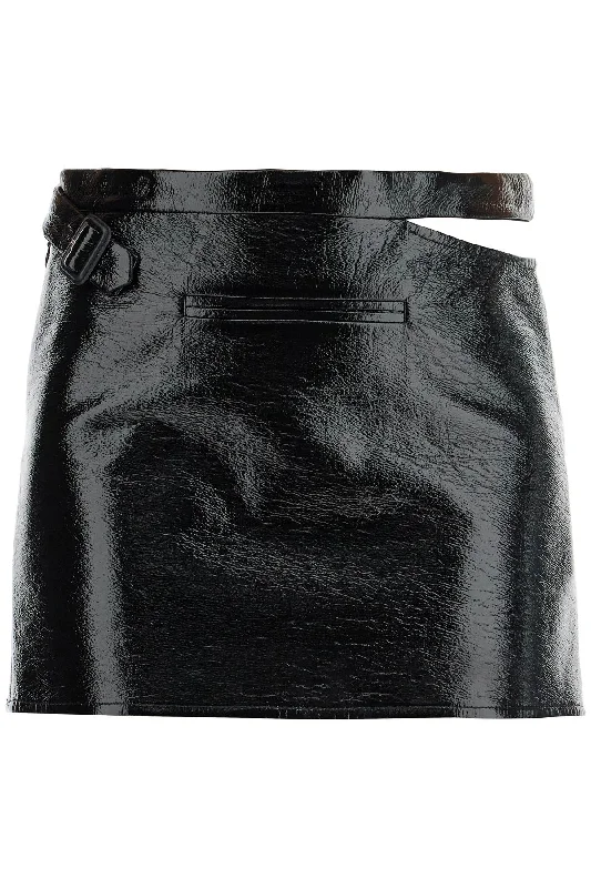 vinyl mini skirt 424CJU198VY0014 BLACK tulle skirt dreamy