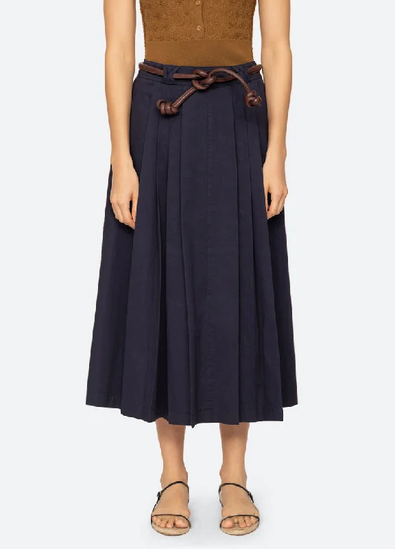 Skirt Samaka Garment Dy Pf24-163 Navy silk skirt elegant