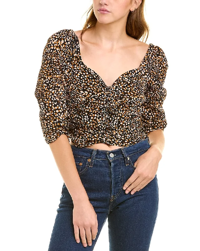 Bcbgeneration Ruched Crop Top Boxy Fit Fitted Loose