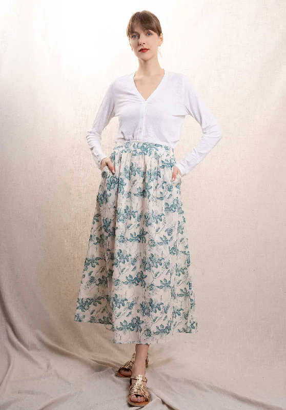 Skirt Raquel-if Iris-Blue chiffon skirt airy