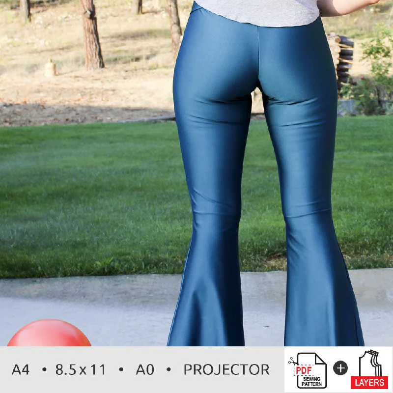 Fit Pants Bell Bottom Pattern | Women Sizes 00-20 Discount Cotton,