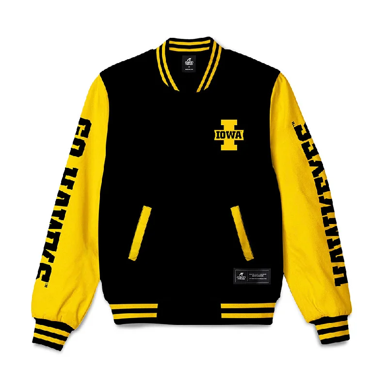 Iowa - NCAA Women's Swimming & Diving : Sila Ozkazanc - Bomber Jacket Fleece Jacket Down Jacket Feather Jacket