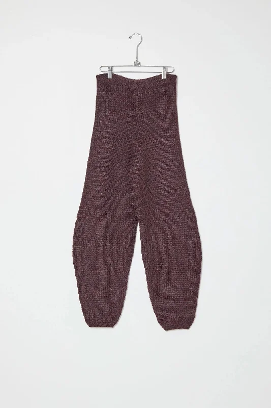 Deni alpaca knit pants in aubergine Jeans Straight,