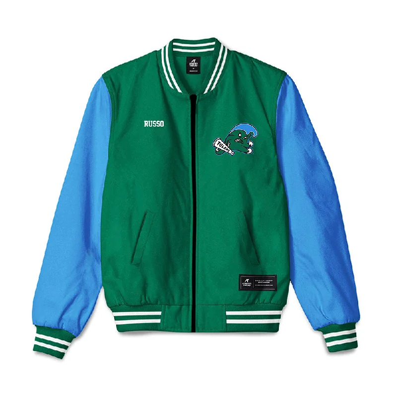 Tulane - NCAA Women's Swimming & Diving : Catherine Russo - Bomber Jacket Denim Jacket Leather Jacket Suede Jacket