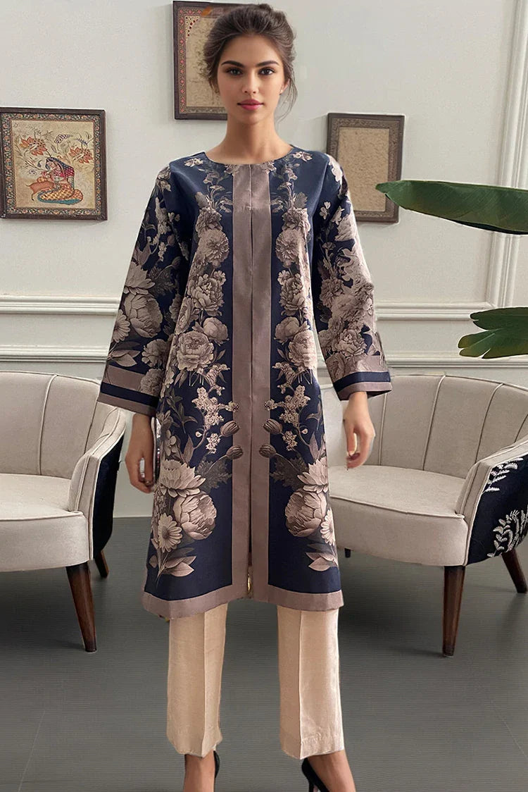 Threads & Motifs - Ready To Wear Jacket With Shameez - 9156 Jersey Jacket Tulle Jacket Batik Jacket