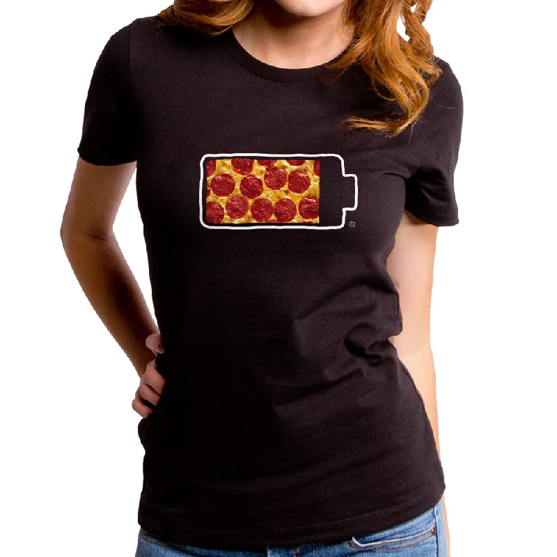 Pizza Power Women's T-Shirt Collared Crew Neck Turtle Neck