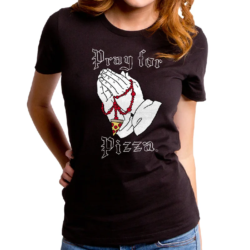 Pray for Pizza Women's T-Shirt Chenille Fabric Brocade Fabric Lace Fabric